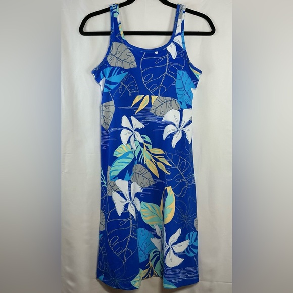 Columbia Blue Floral Sleeveless Swim Dress - Picture 2 of 5
